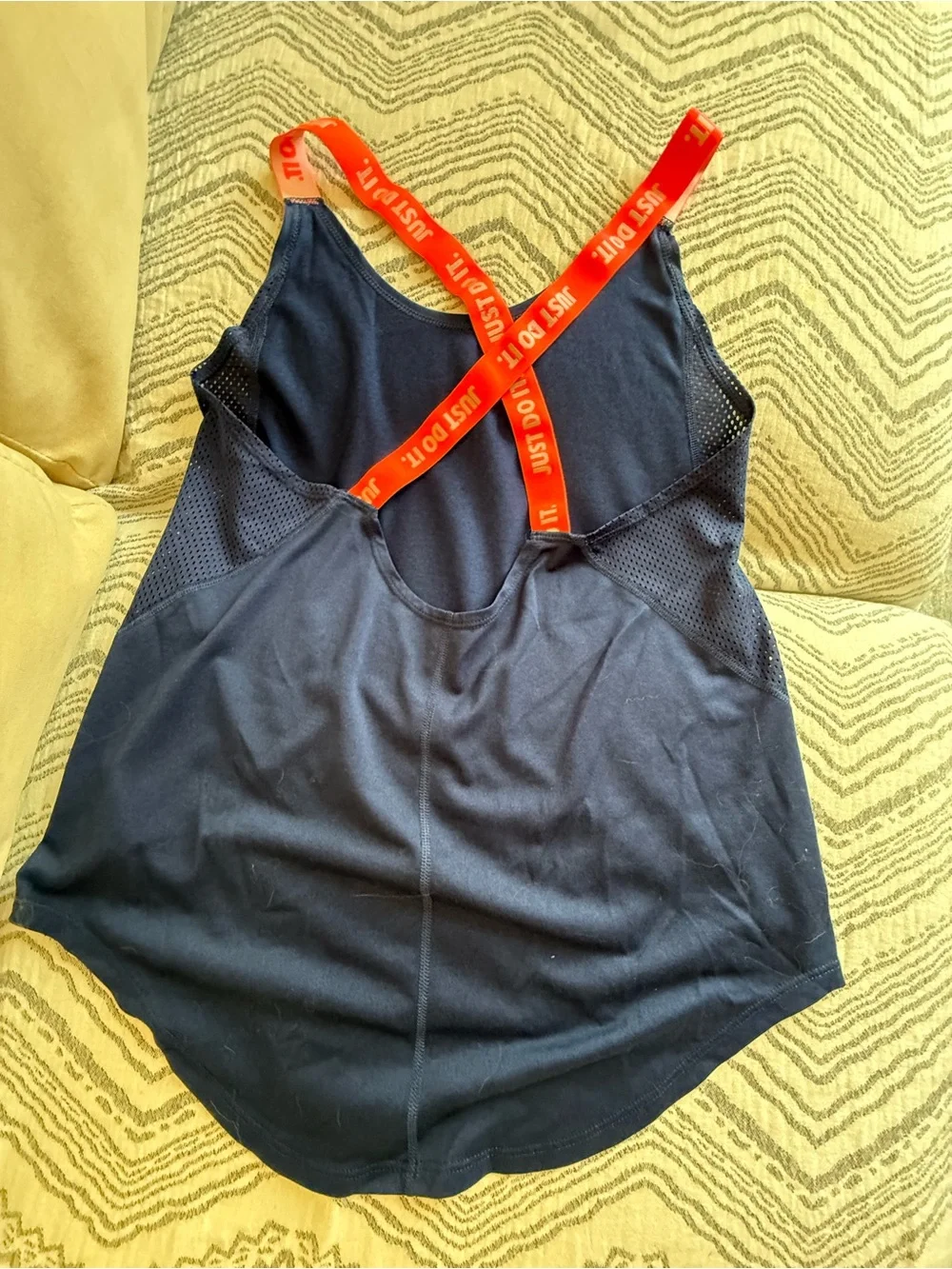 Nike Navy Tank Top with Pink Cross-Back Straps
